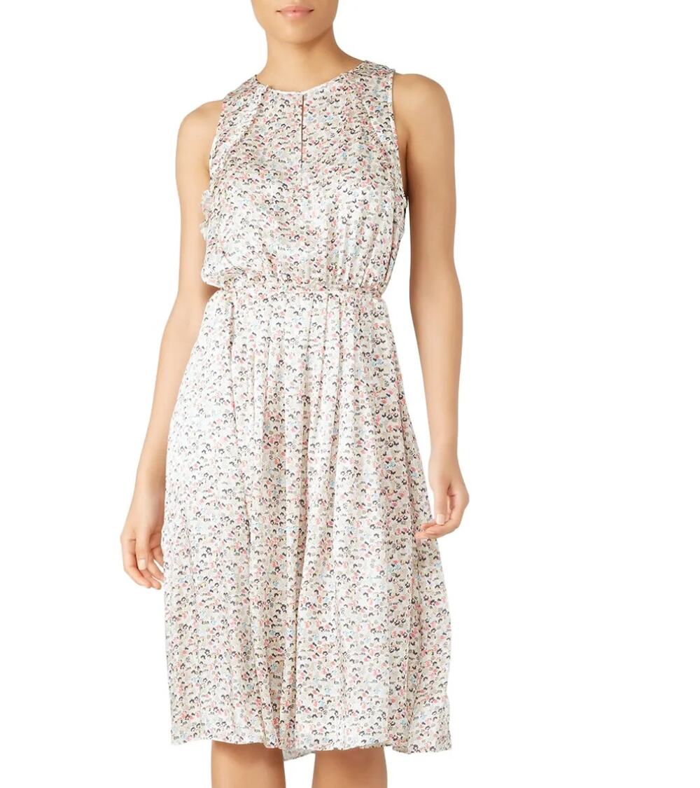Jason Wu Cream Floral Silk Dress SIZE 10 Romantic Flowy Feminine Designer $800
